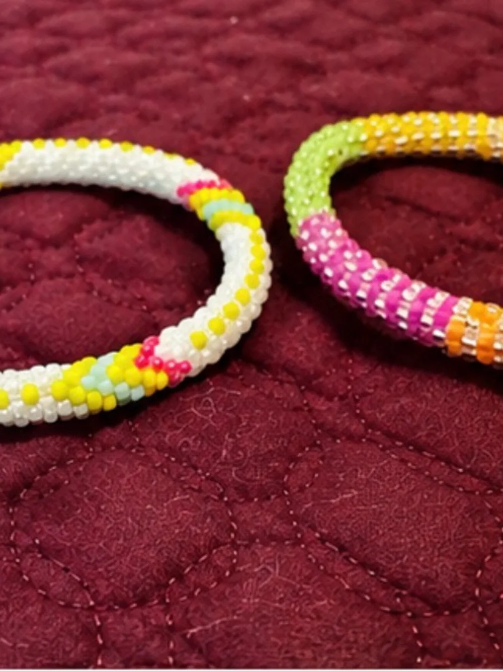 Beaded Bracelet Set — Yellow & Multicolor
